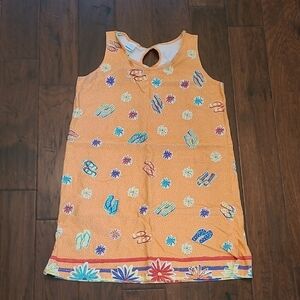 💥3for$12💥 On White women's swimsuit cover-up with Flip-Flop Print size Medium